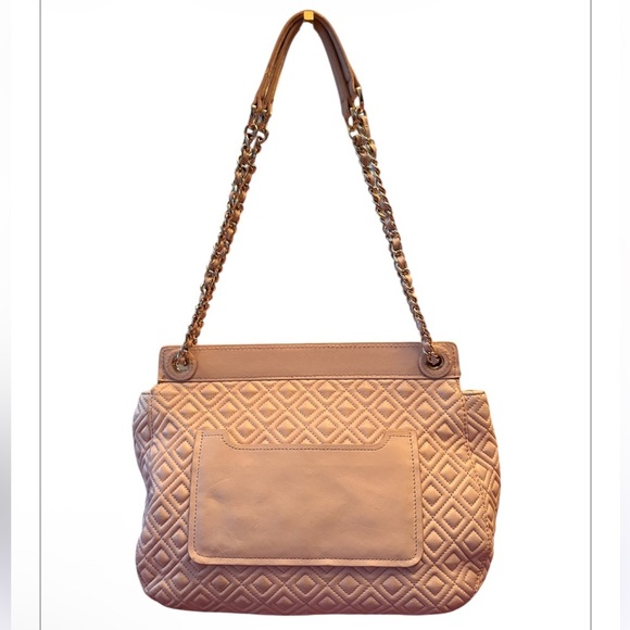 Tory Burch Quilted Leather Marion Shoulder Bag in Blush - Picture 2 of 14